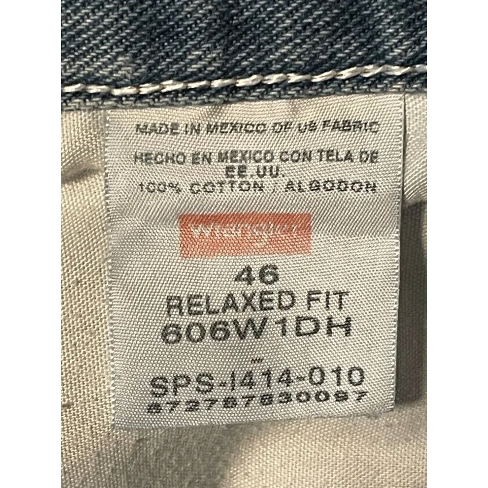 Wrangler relaxed fit shorts mens 46 x 10 high rise suspenders 606W1DH blue